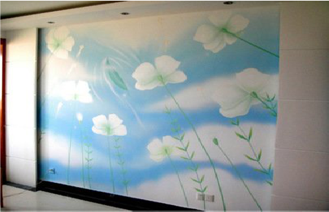 温岭画墙绘怎么画好白云的蓬松感？