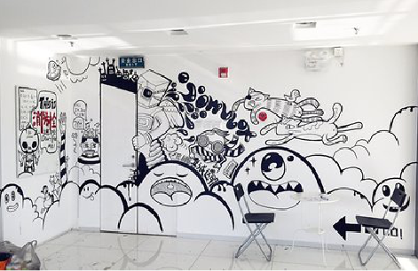 温岭手绘墙并非传统涂鸦。